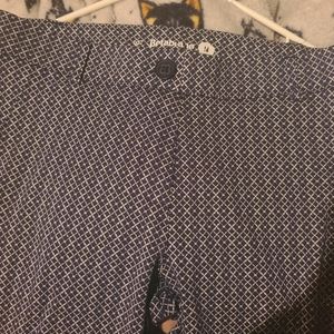 Betabrand blue white print pants M